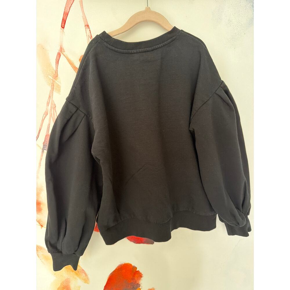 MNG Mango Kids Rhinestone Puff Sleeve Sweatshirt - Girl's 11/12 (152cm) - Picture 4 of 4